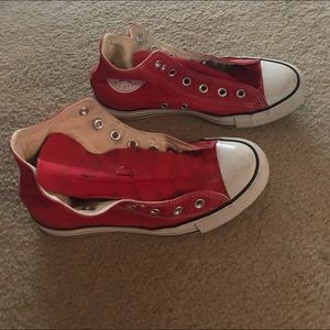 Red High Top Converse size 7.5 Women’s